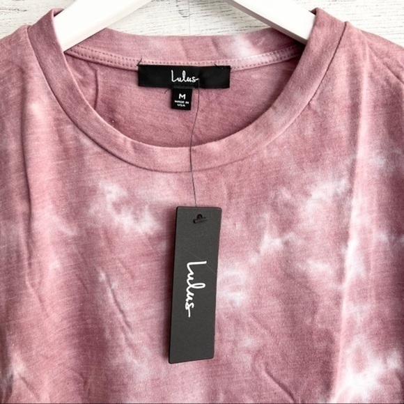 Lulu’s Cozy Livin' Mauve Purple Tie-Dye Tee Size Medium NWT - Picture 7 of 11